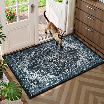 Vintage Medallion Washable Area Rug
