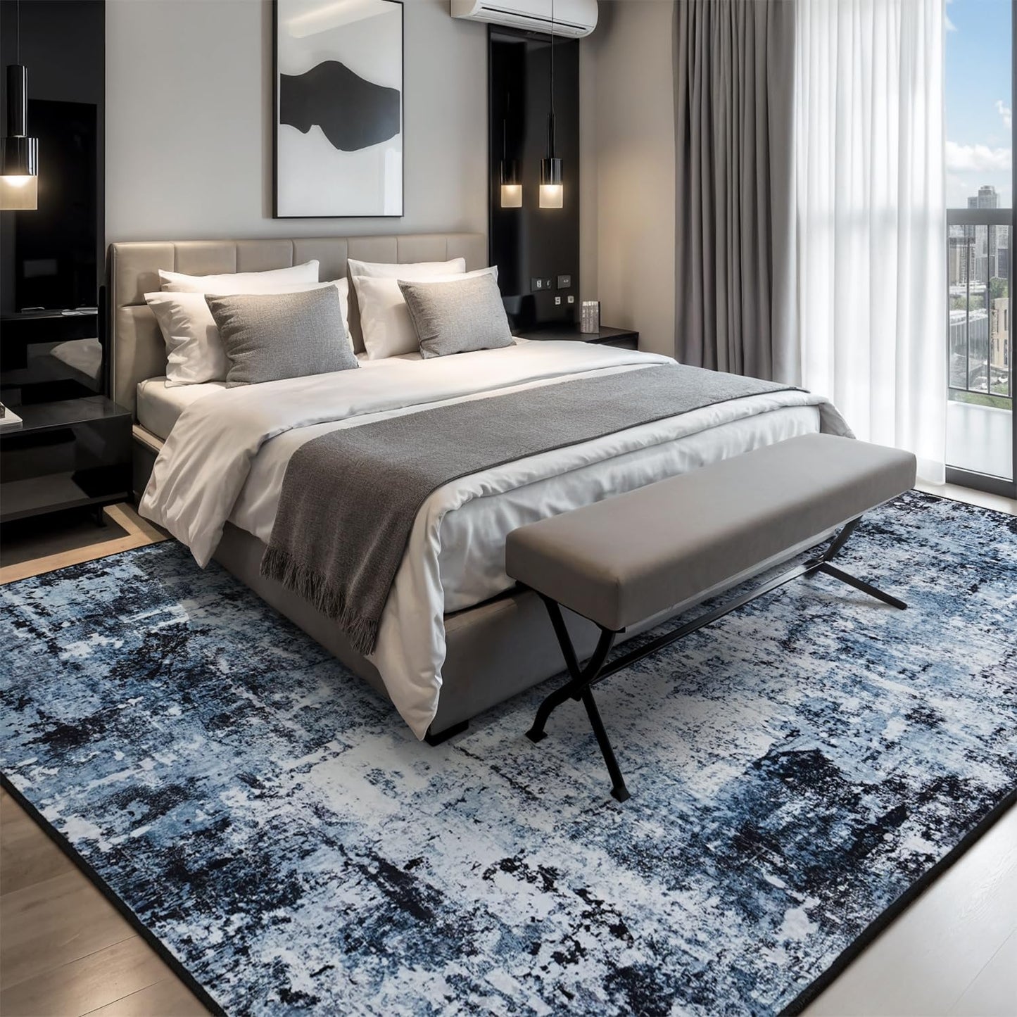 Modern Abstract Washable Area Rug