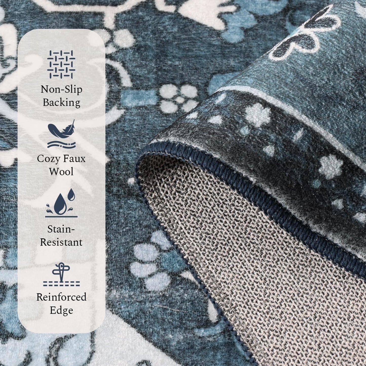 Vintage Medallion Washable Area Rug