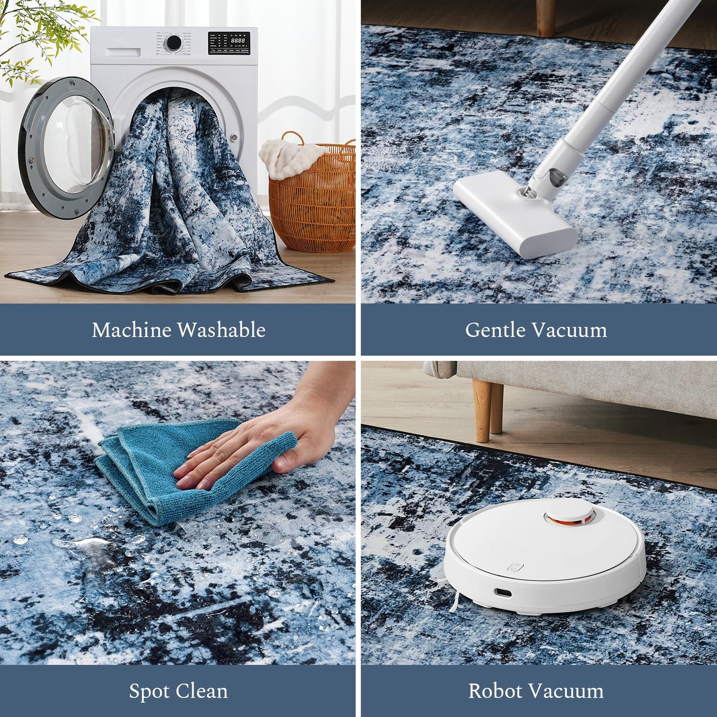 Modern Abstract Washable Area Rug