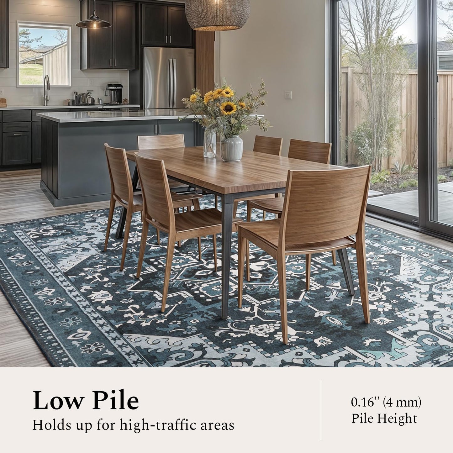 Vintage Medallion Washable Area Rug