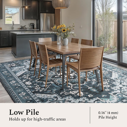 Vintage Medallion Washable Area Rug