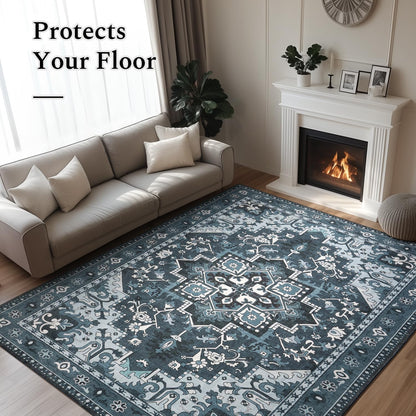 Vintage Medallion Washable Area Rug