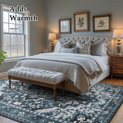 Vintage Medallion Washable Area Rug