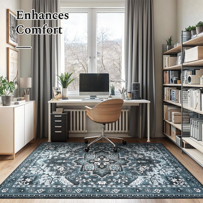 Vintage Medallion Washable Area Rug